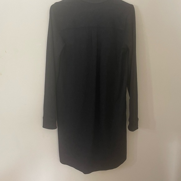 Faherty Legend Button Down Twill Sweater Dress Black Size Small Lagenlook - Picture 6 of 10